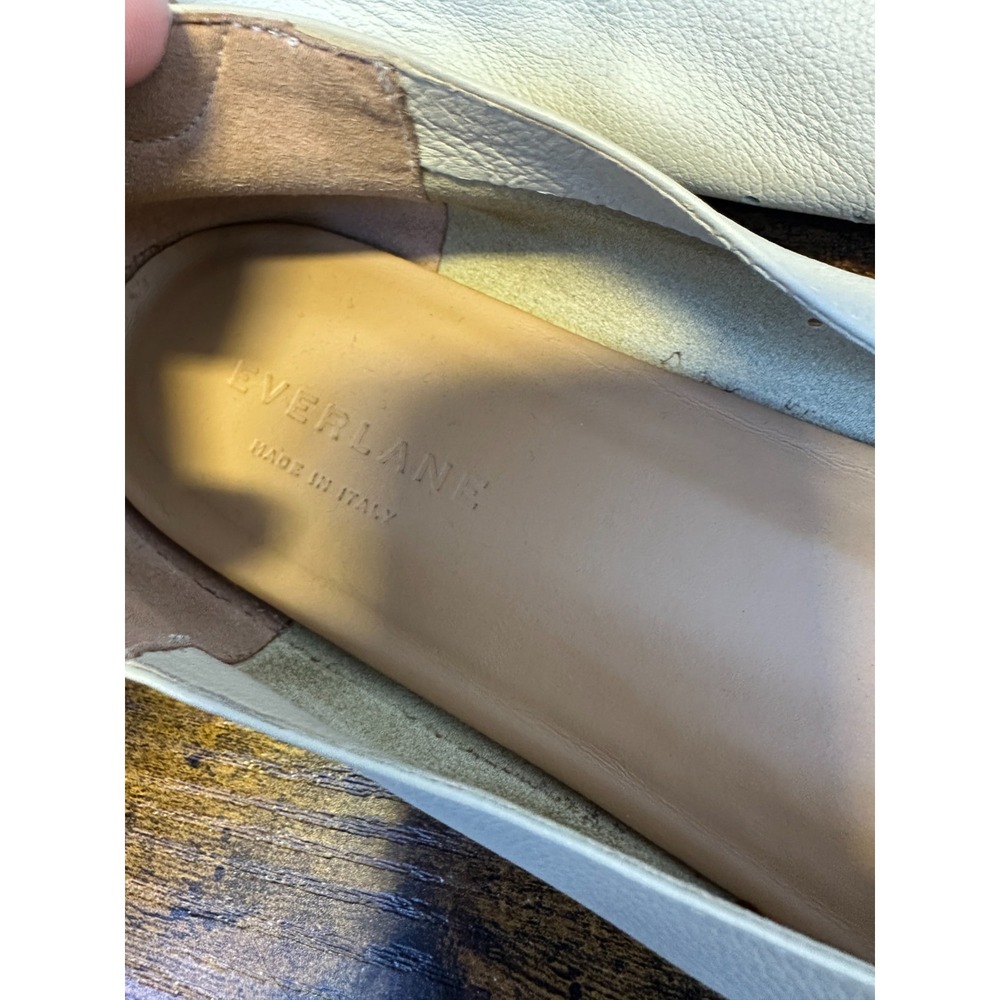 Everlane The Day Glove Leather Ballet Flats Canvas Ivory Size 10 Made in Italy - Picture 10 of 11